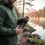 Survival-Trinkflasche mit Alarm schwarz