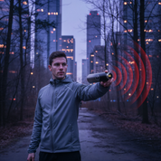 Survival-Trinkflasche mit Alarm schwarz