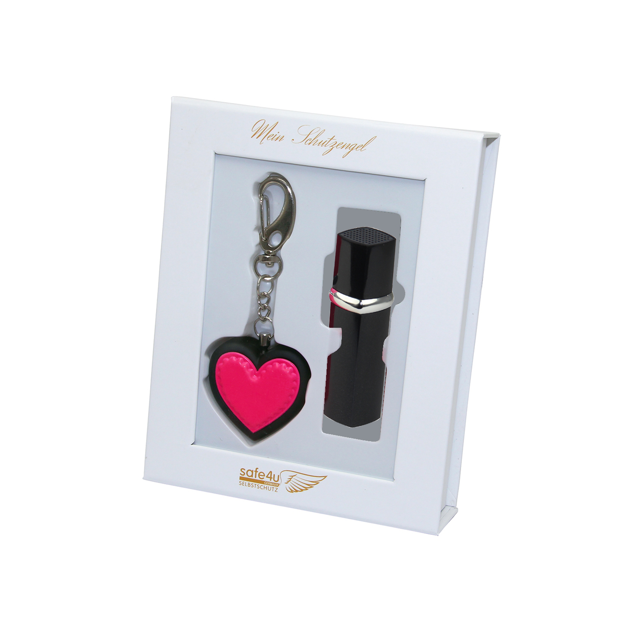 Geschenkbox: Herz-Alarm + Alarm-Lippenstift schwarz