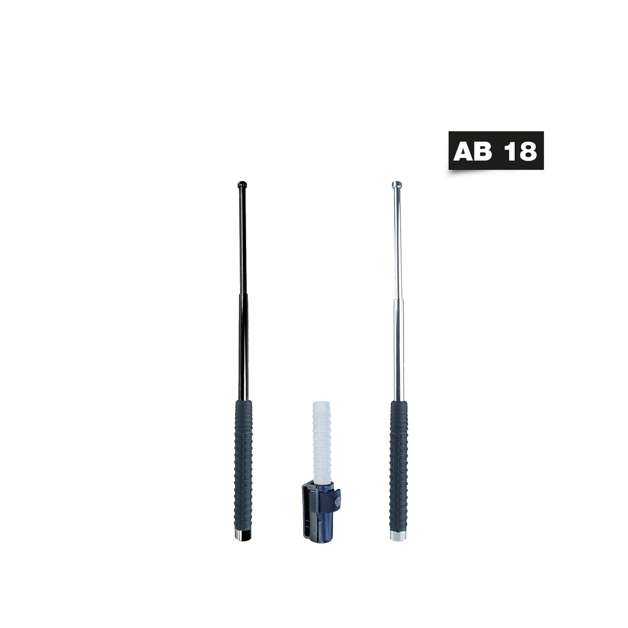 Teleskopschlagstock mit PVC Griff und Profi-Holster